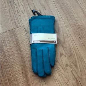 Turquoise leather gloves from Marks & Spencer